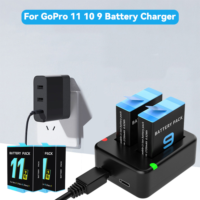 Dual Port Slot Double Battery  - Gopro Action Camera Hero 12 Black recension och pris