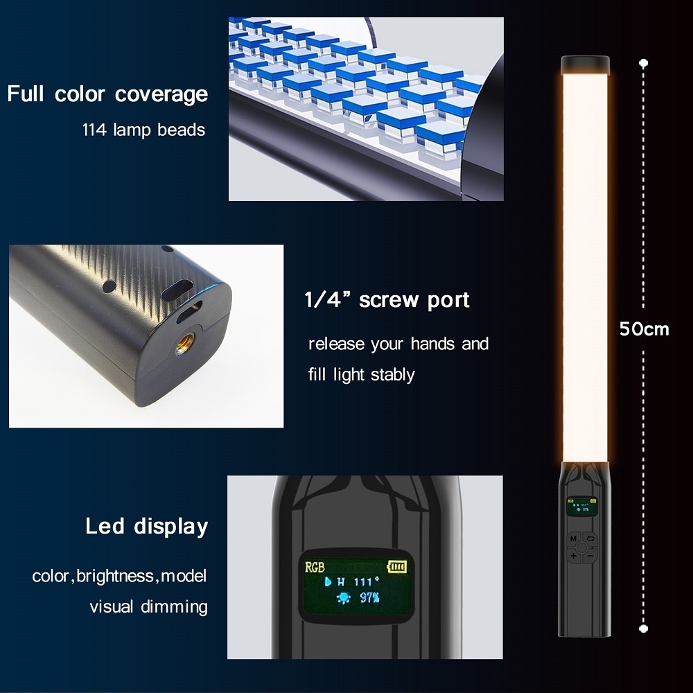 50CM RGB Stick Light Wand Ligh - Photography Types Of Lighting recension och pris