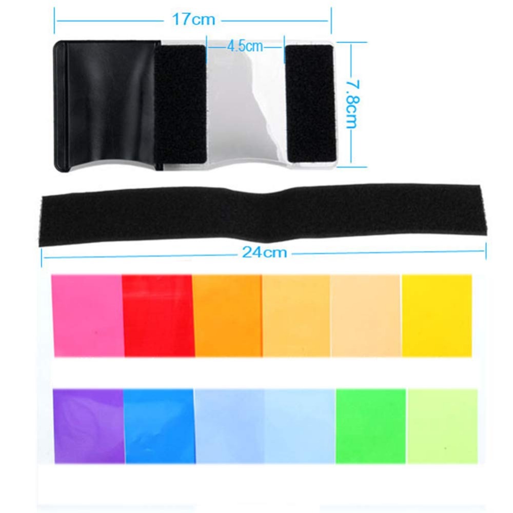 12 Colors Camera Flash Gels Li - Photography Lighting Portrait recension och pris